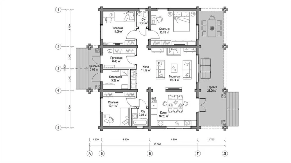 Дом Горный, 150 м2.